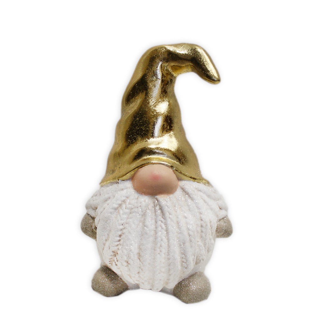 Skřítek porcelán 13cm bílá zlatá